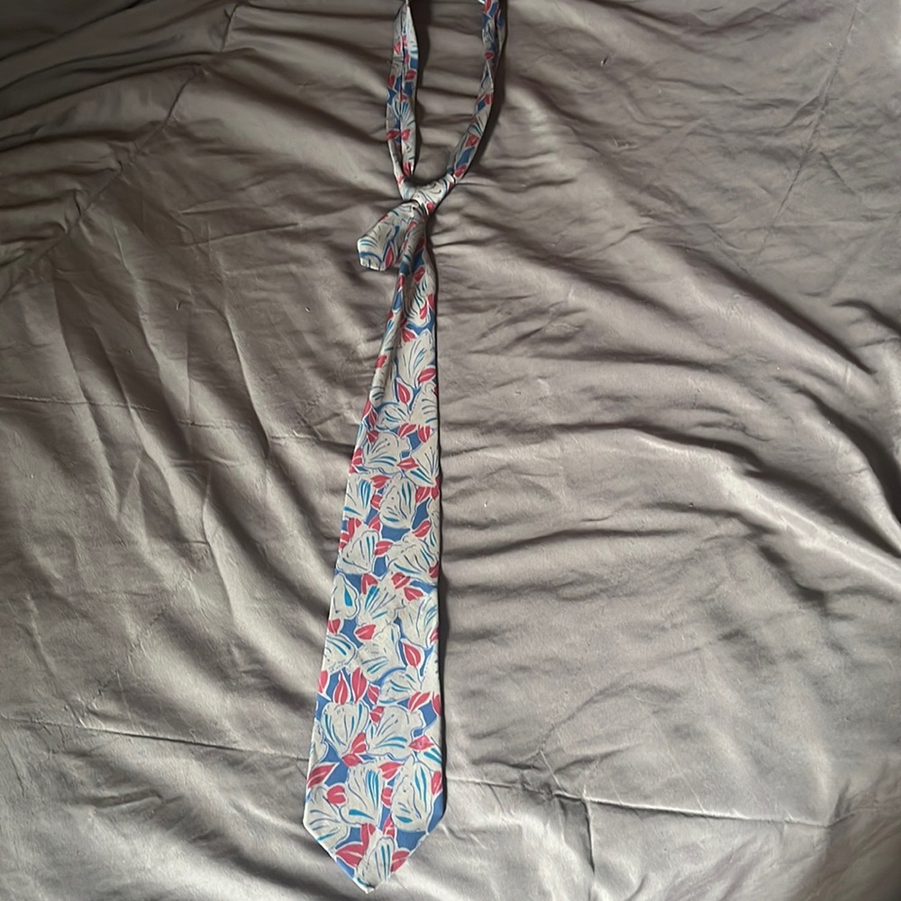 Flower print leisure suit tie